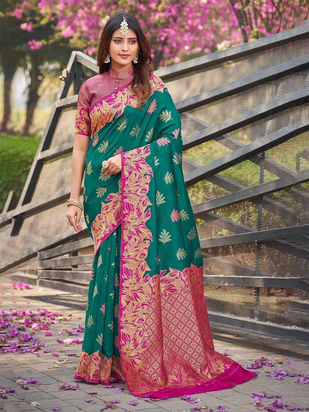 chandbaali woven design zari silk blend banarasi saree