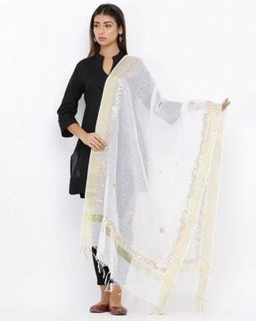 chanderi cotton gota patti work dupatta