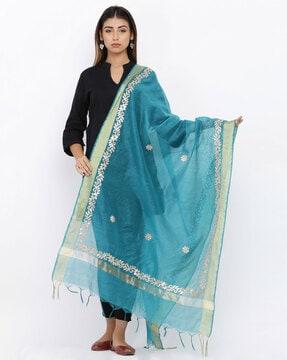 chanderi cotton gota patti work dupatta