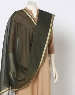 chanderi dupatta with mukaish work