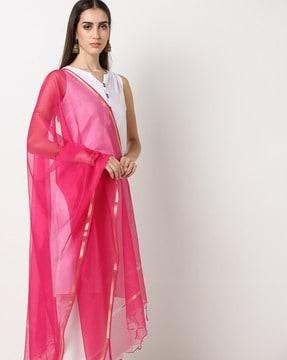 chanderi dupatta with tassels