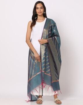 chanderi striped jacquard dupatta