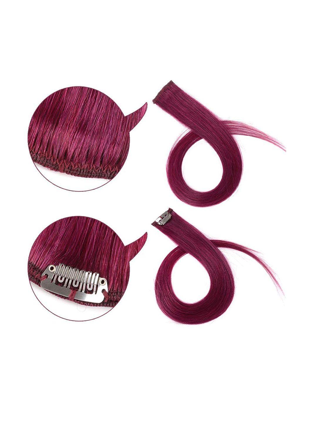 chanderkash 2 pieces straight single clip hair streak color hair extension - 18 inches each