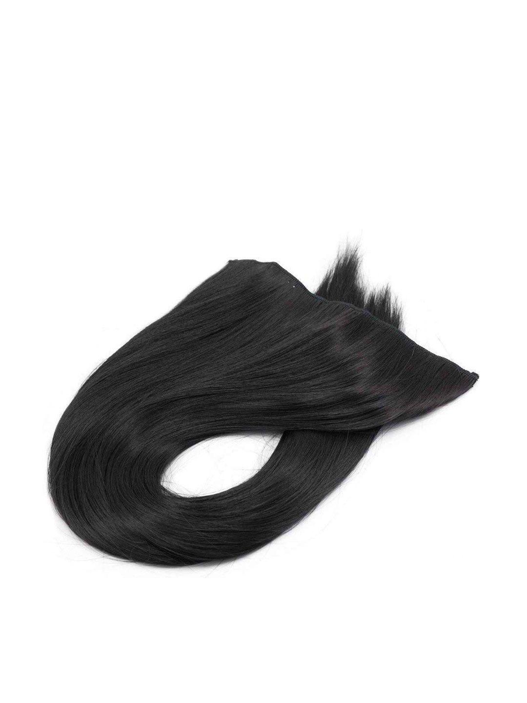 chanderkash 5 clips based 24 inch straight/wavy full head hair extension - black