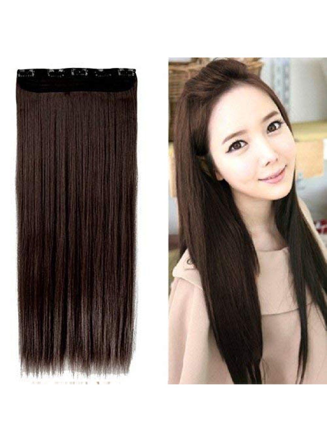 chanderkash 5 clips synthetic long straight nylon & synthetic hair extension - 24 inches