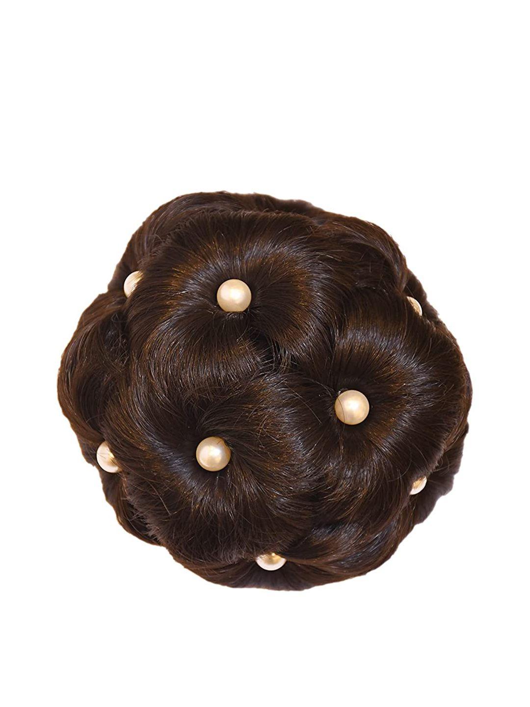 chanderkash artificial pear punja extension juda hair wig - natural brown