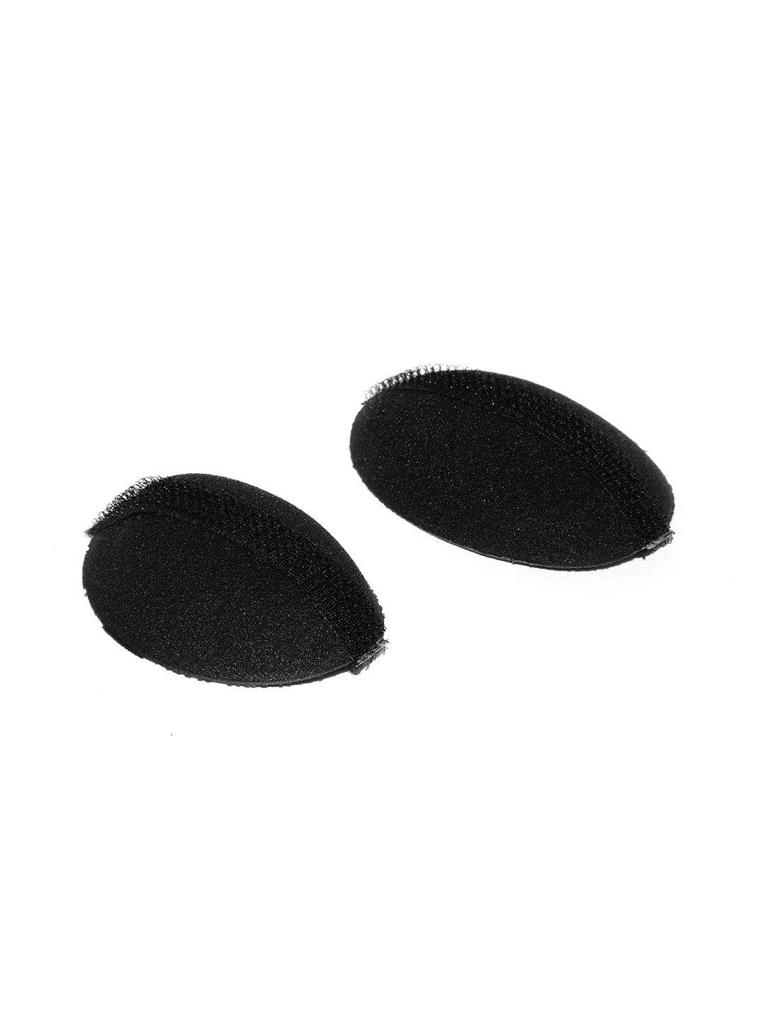 chanderkash set of 2 black solid hair puff volumisers