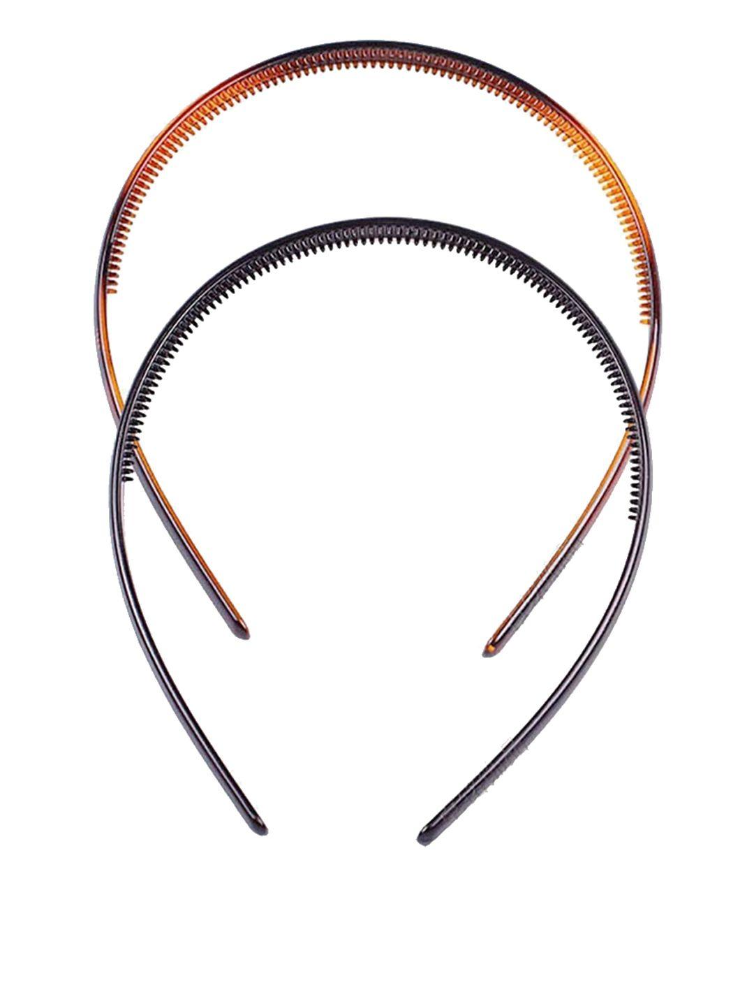 chanderkash set of 2 brown and black shade hair bands