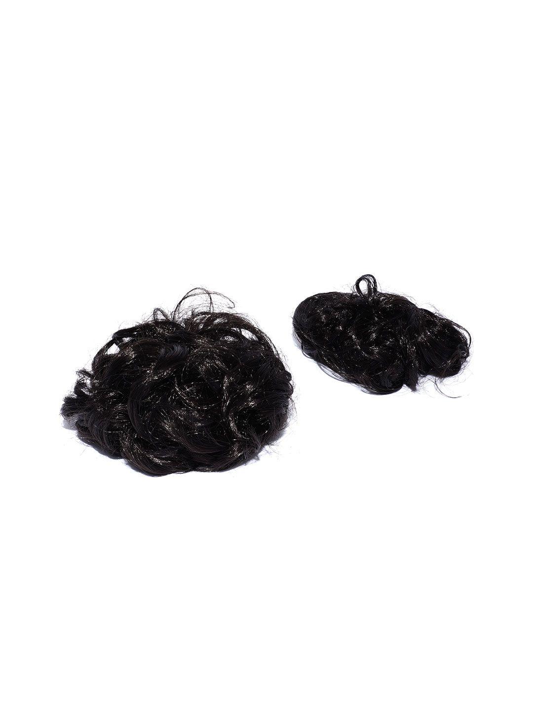 chanderkash set of 2 synthetic nylon black bun juda maker ruffle