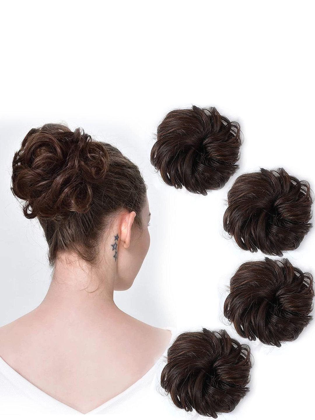 chanderkash set of 4 nylon & synthetic messy hair bun extension