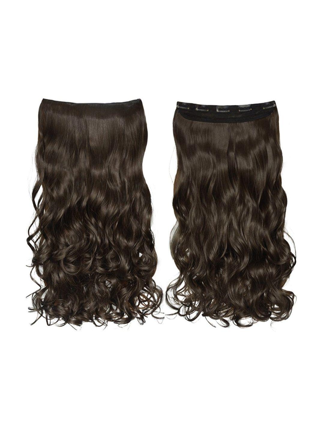 chanderkash women 5 clips based 24 inches highlight curly casual hair extensions - brown