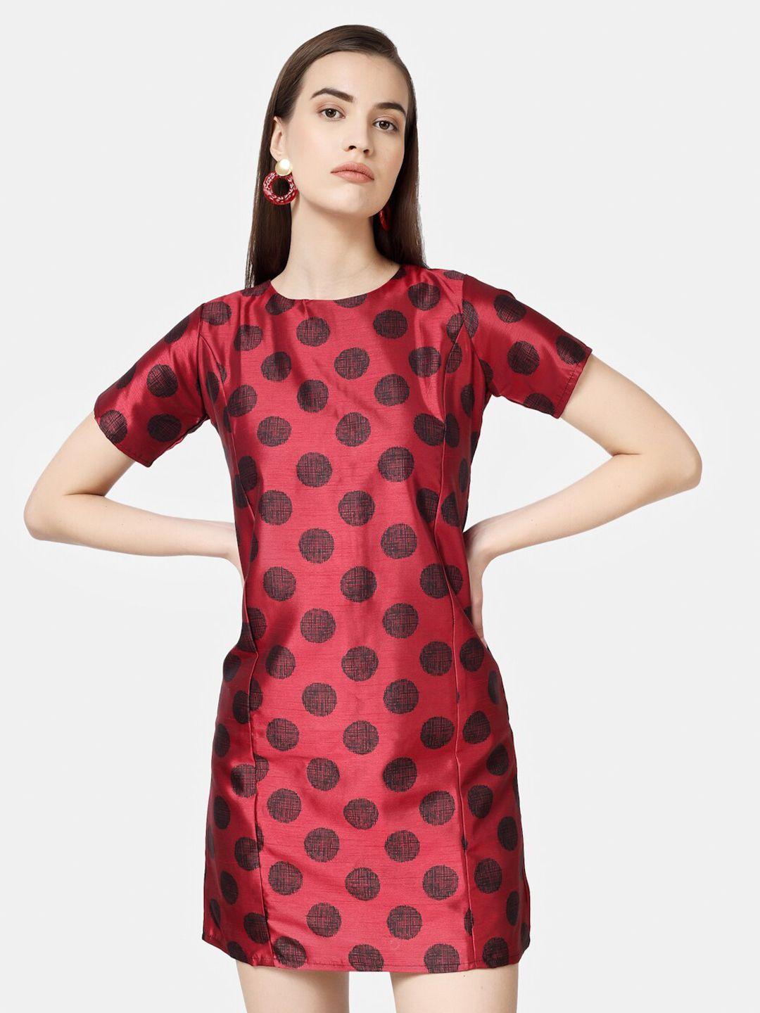chanira la parezza polka dots printed sheath dress