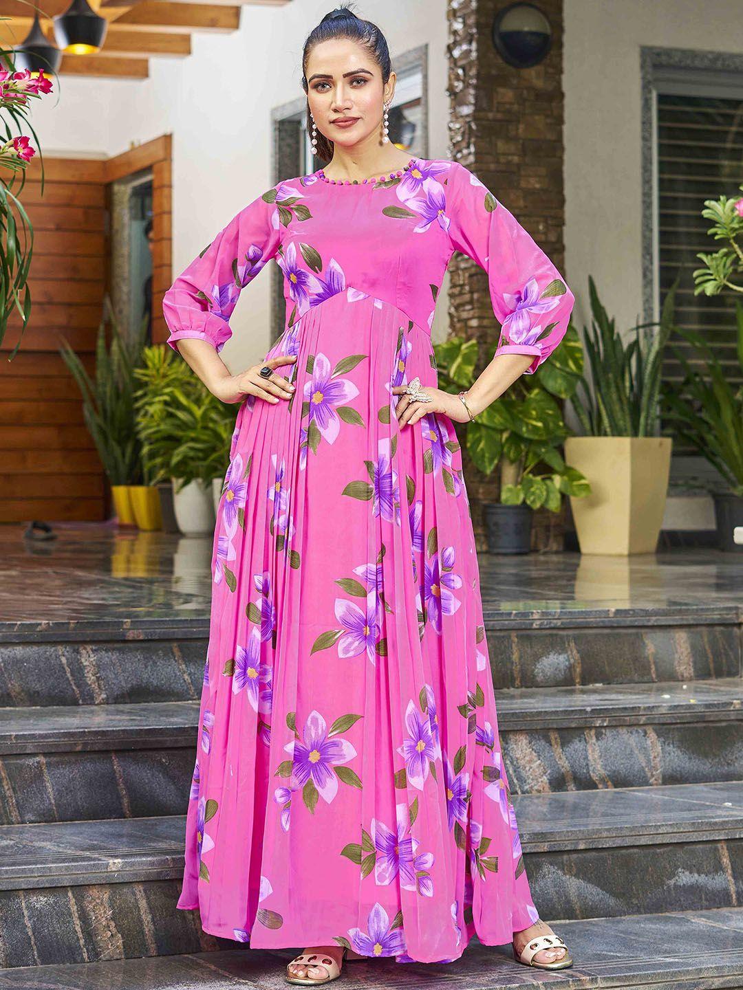 chansi floral printed maxi ethnic dress