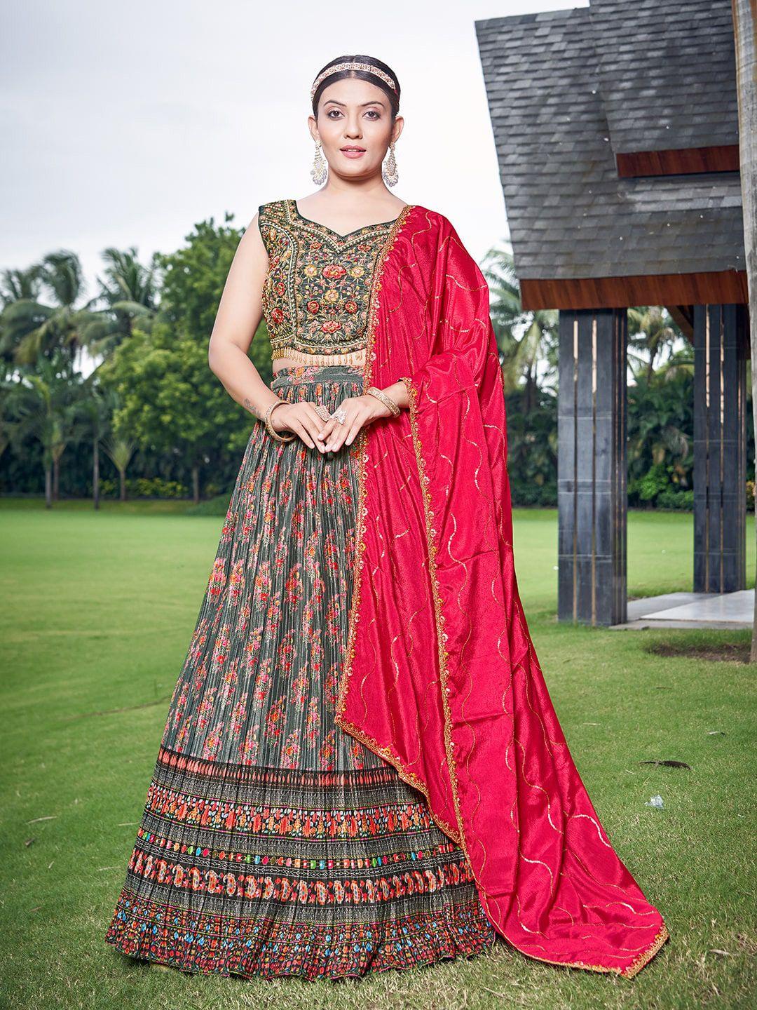 chansi embroidered ready to wear lehenga & blouse with dupatta