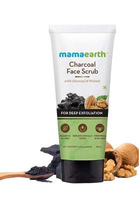 charcoal face scrub for oily skin & normal skin with charcoal & walnut for deep exfoliation