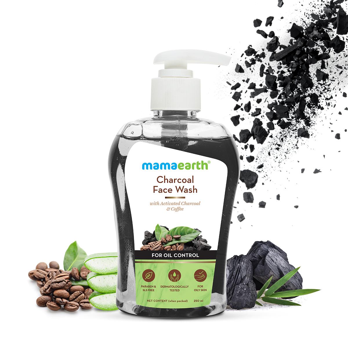 charcoal face wash with activated charcoal and coffee for oil control - 250ml