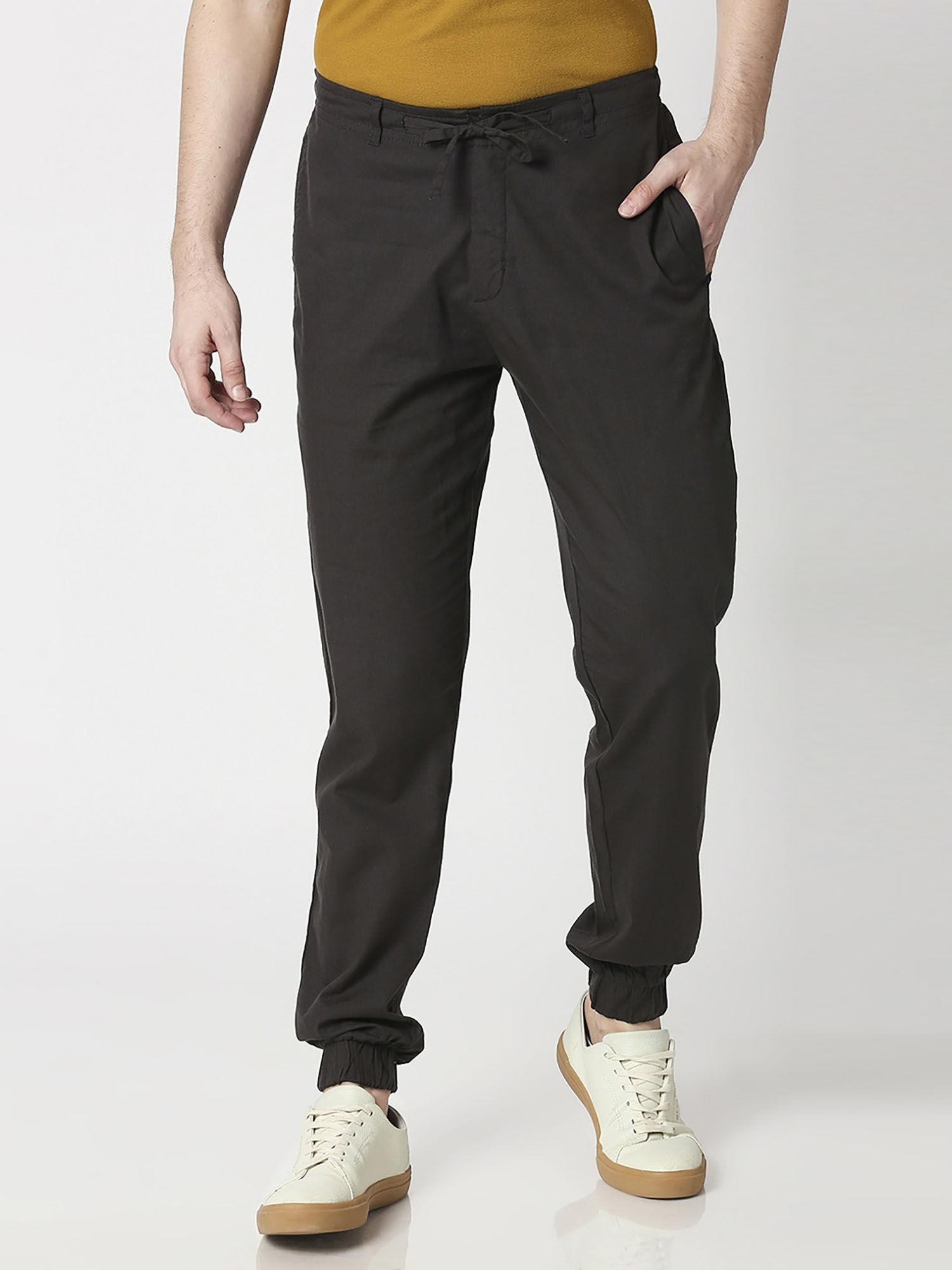 charcoal grey cotton trouser