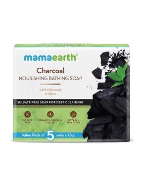 charcoal nourishing bathing soap with charcoal & mint for deep cleansing -