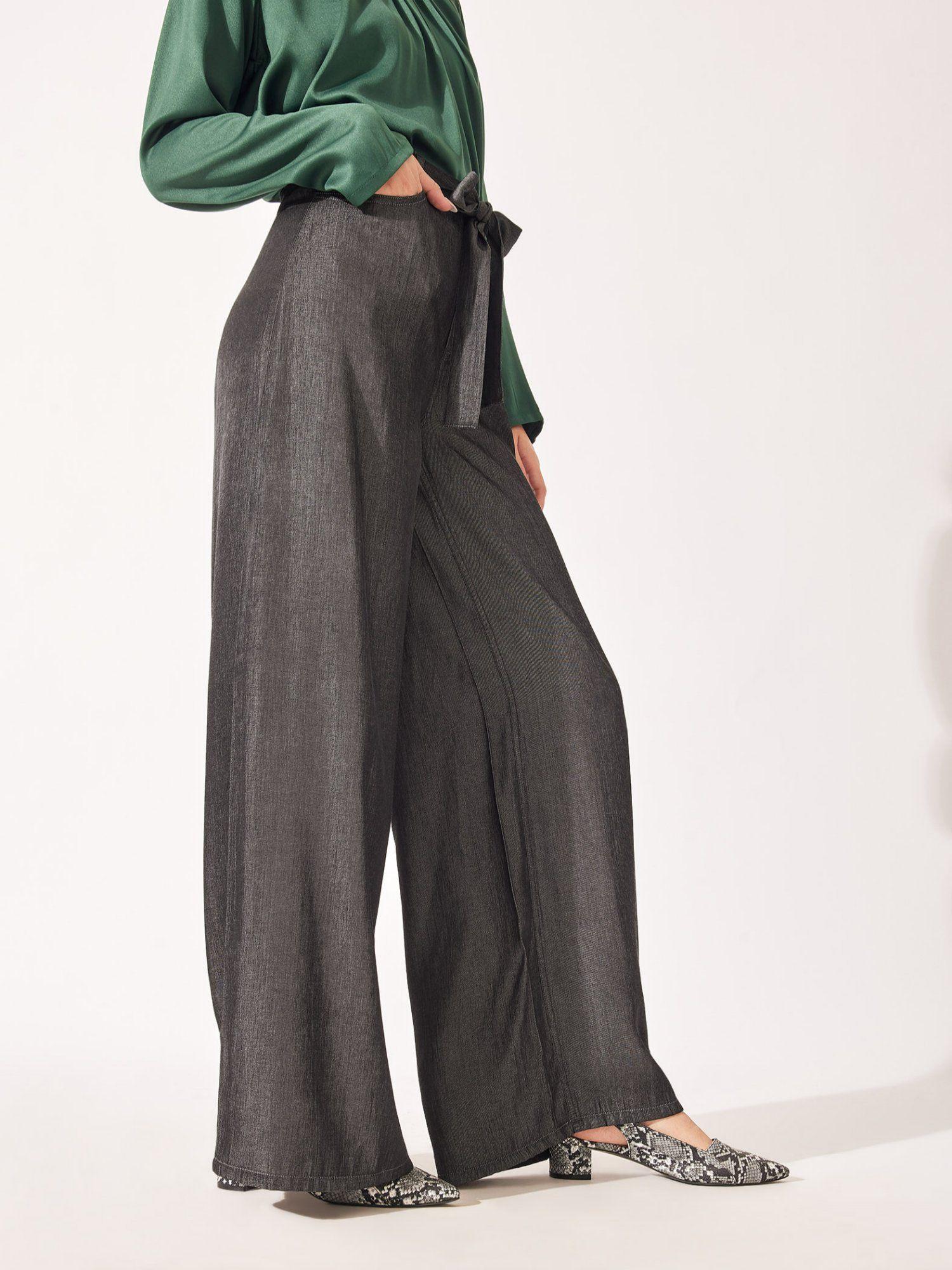 charcoal belted pants (set of 2)