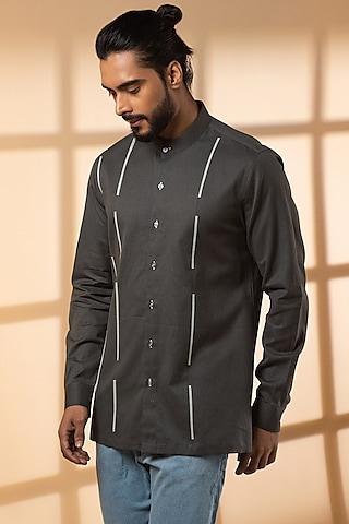 charcoal khadi shirt