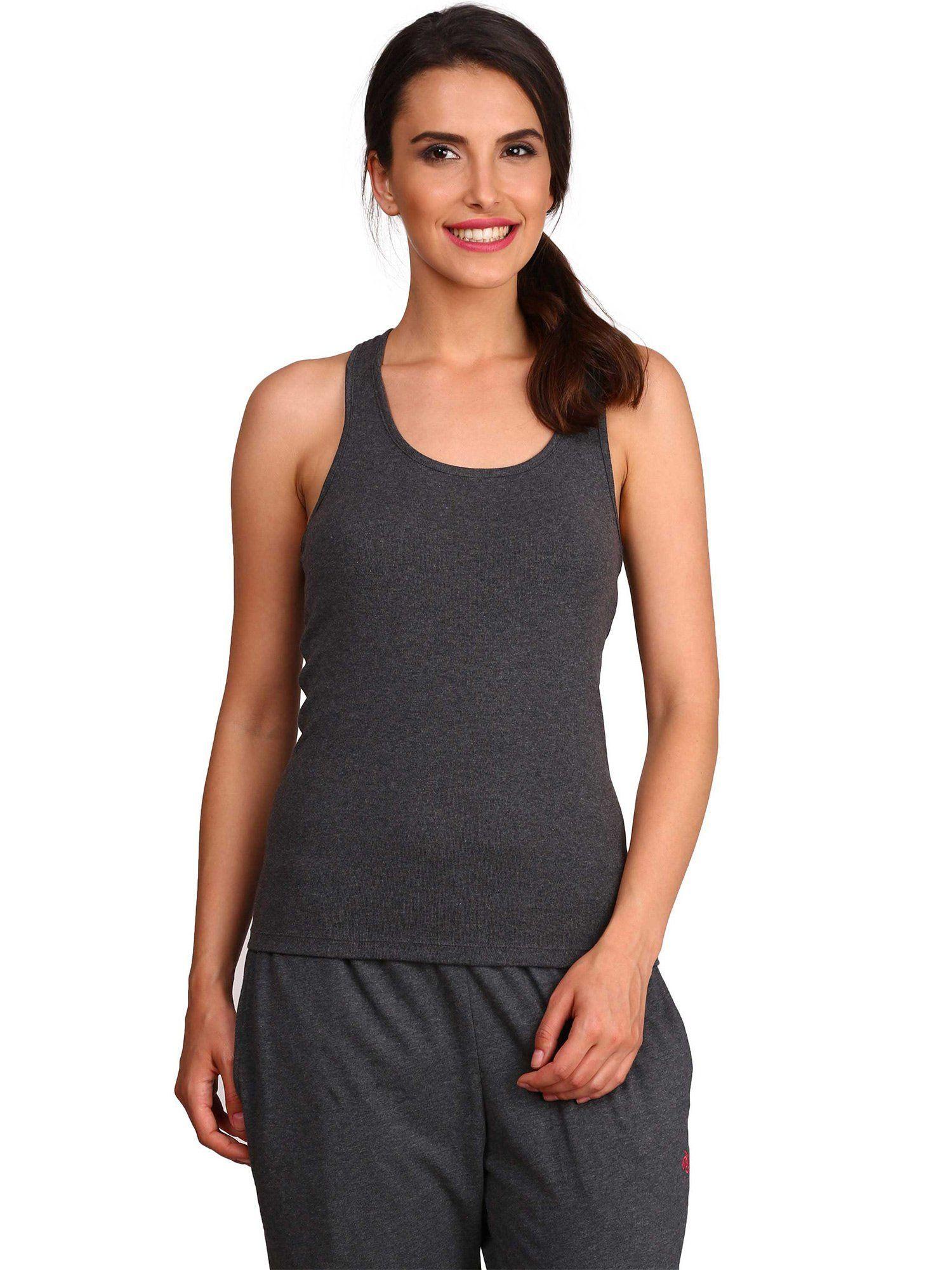 charcoal melange racerback tank top - style number - 1467