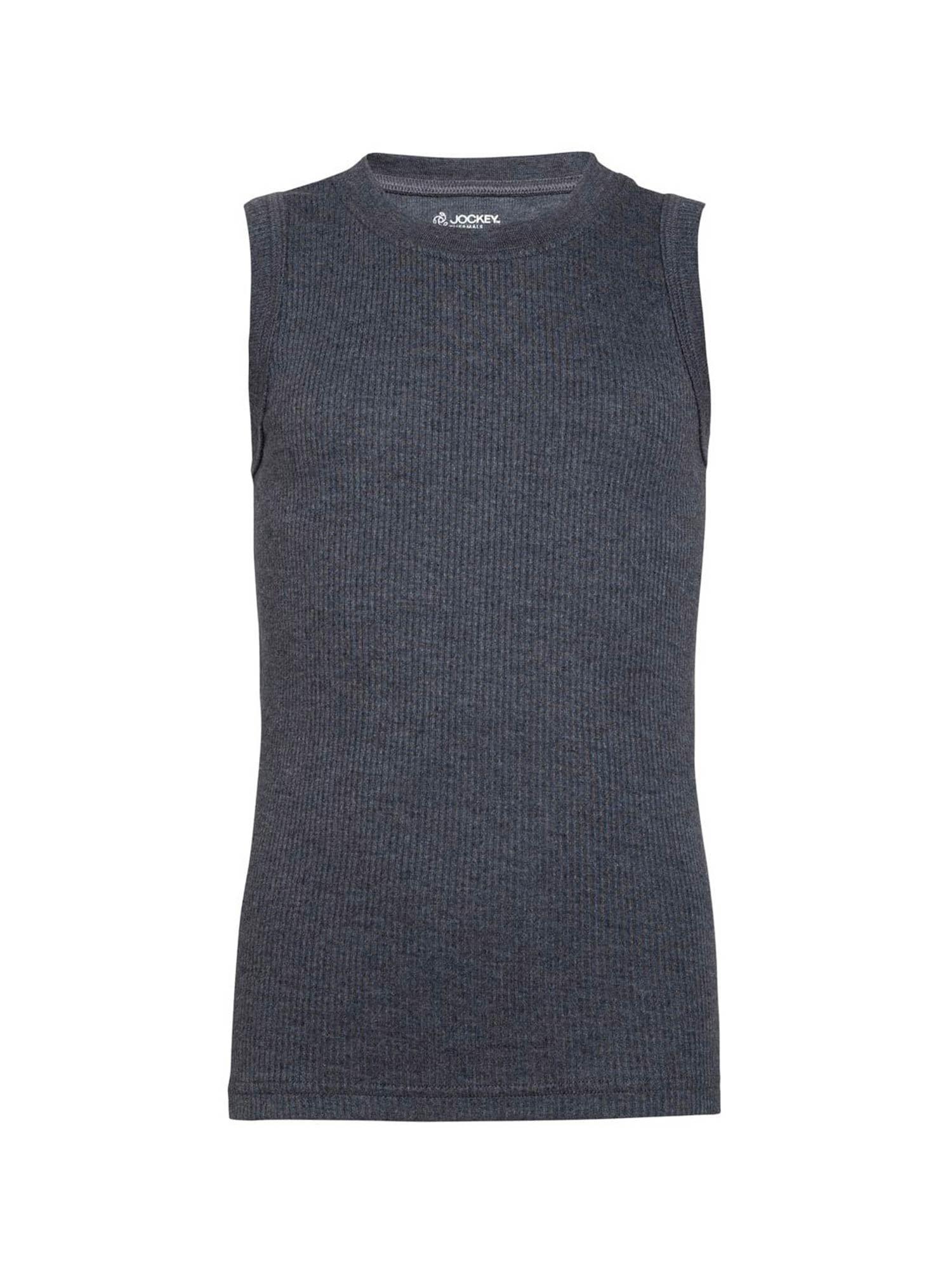 charcoal melange sleeveless vest grey