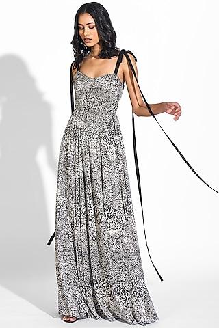 charcoal printed gown