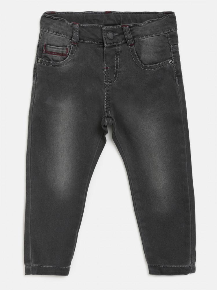 charcoal regular fit solid jeans