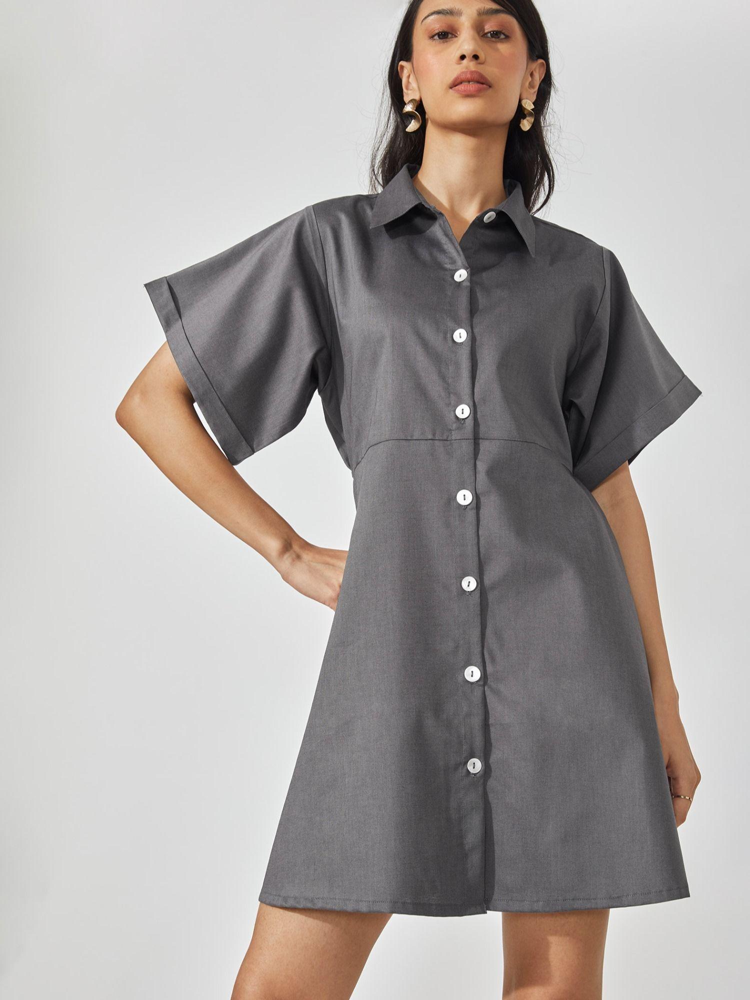 charcoal skater shirt dress