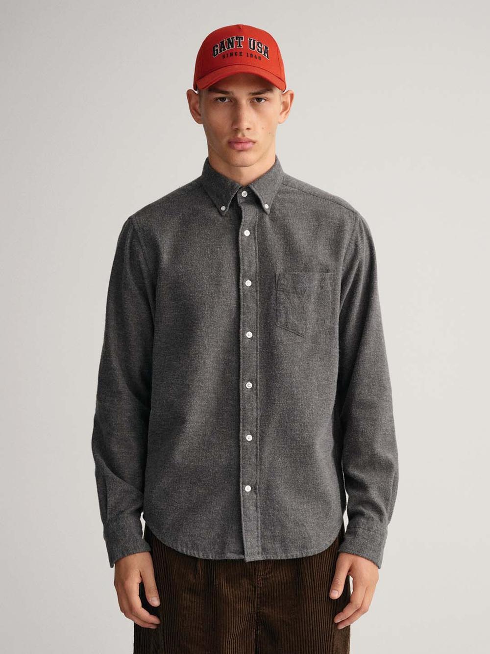 charcoal solid collar shirt