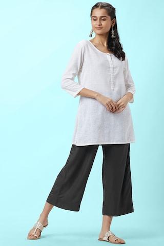 charcoal solid full length casual women regular fit palazzo