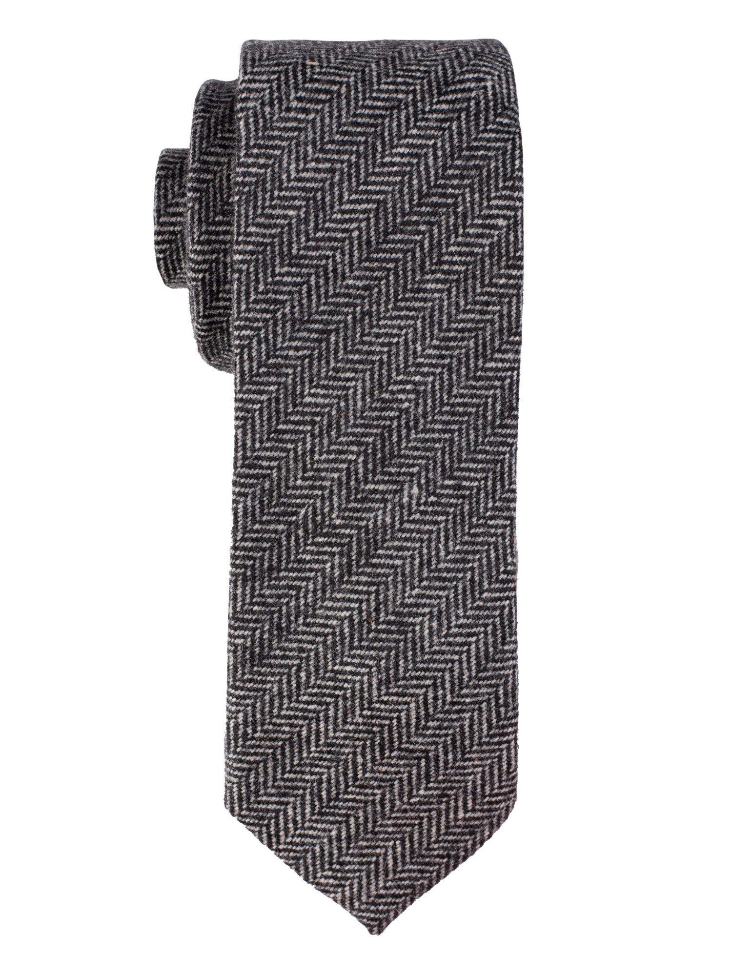 charcoal textured wool necktie