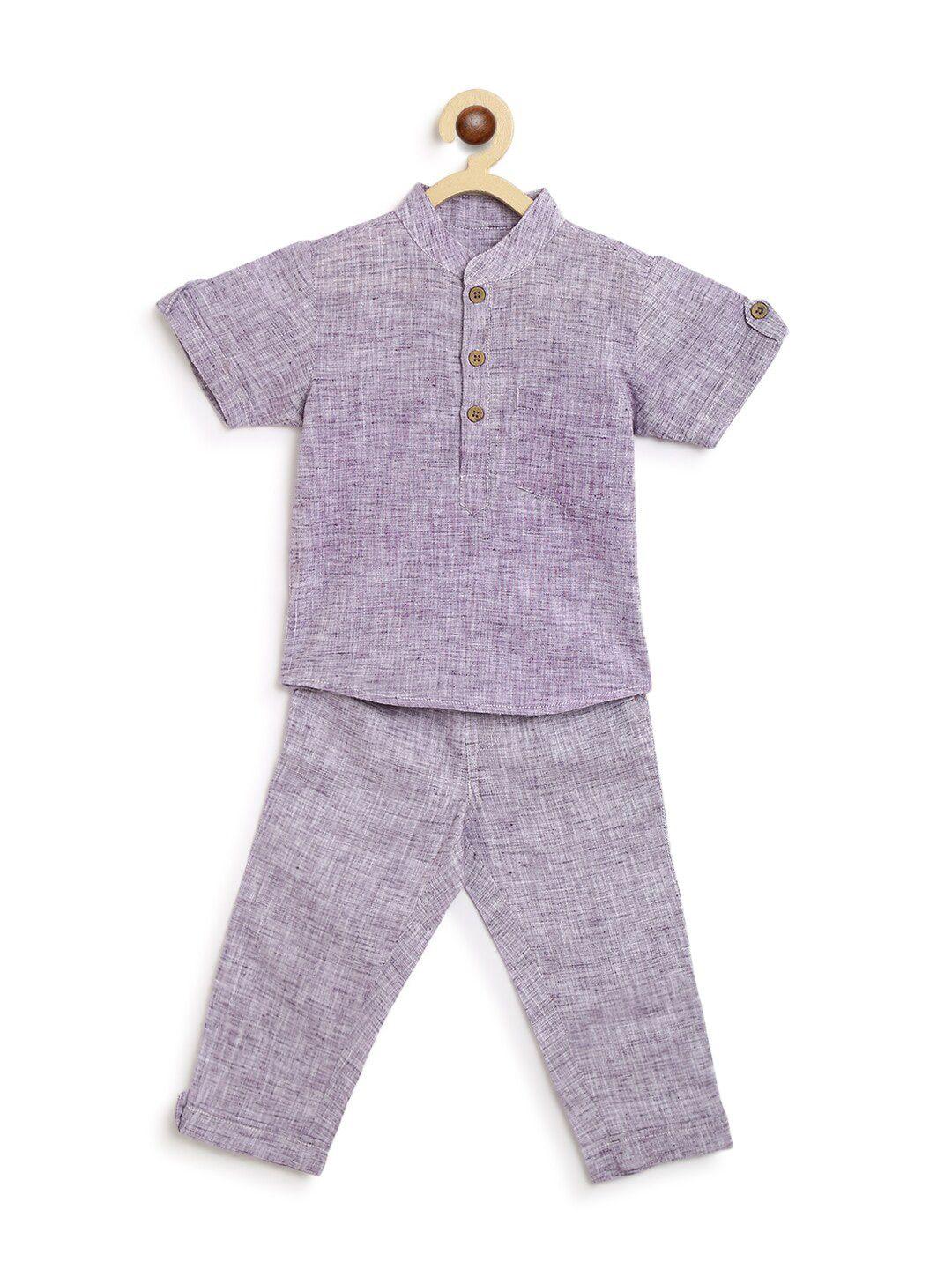 charkhee boys mandarin collar shirt with trousers