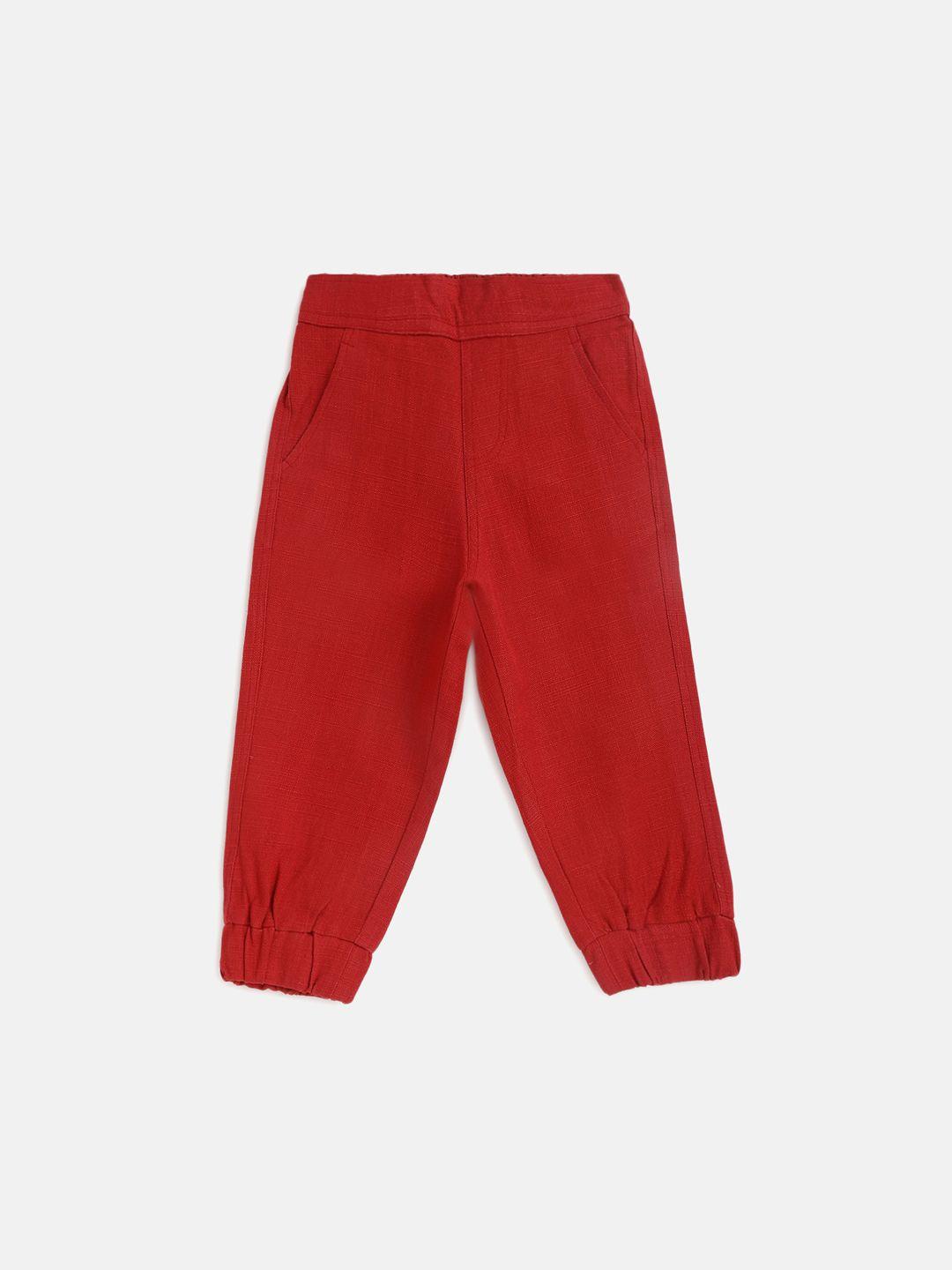 charkhee kids smart tapered fit mid-rise plain joggers