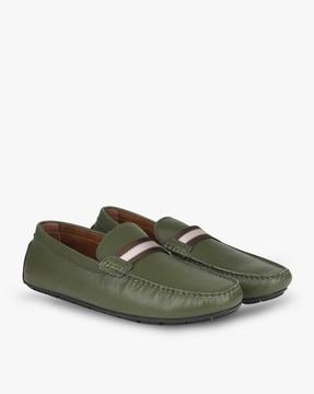charles driver slip-on shoes with striped overlay