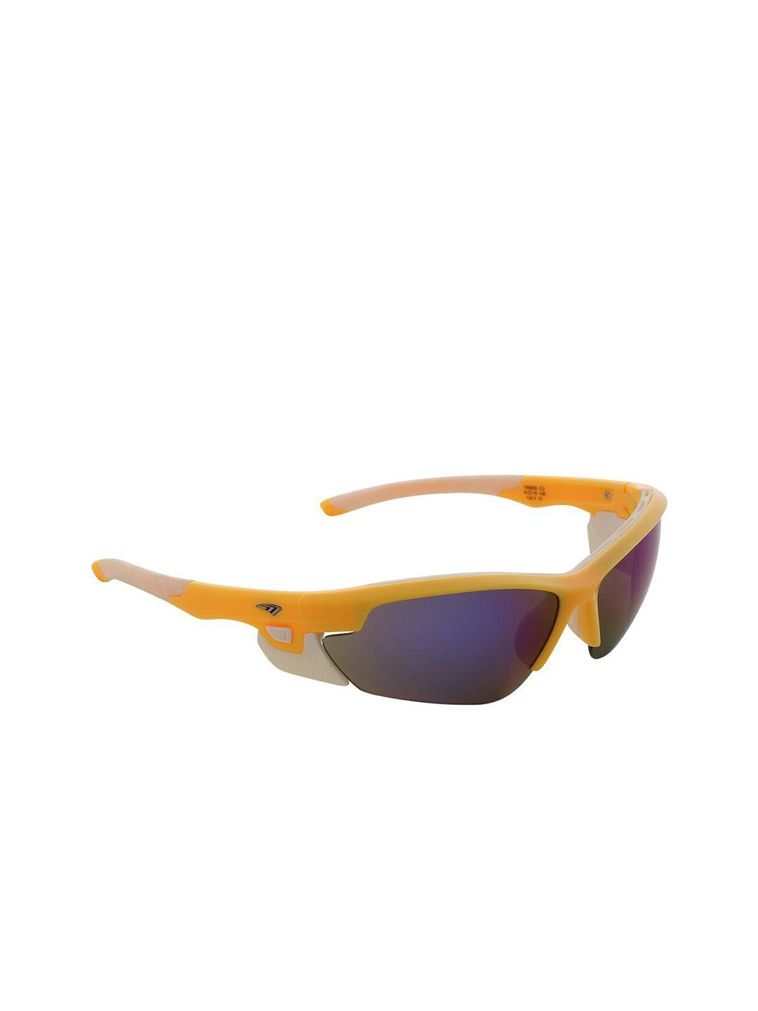 charles london men blue lens & yellow sports sunglasses with uv protected lens tr9905_c3