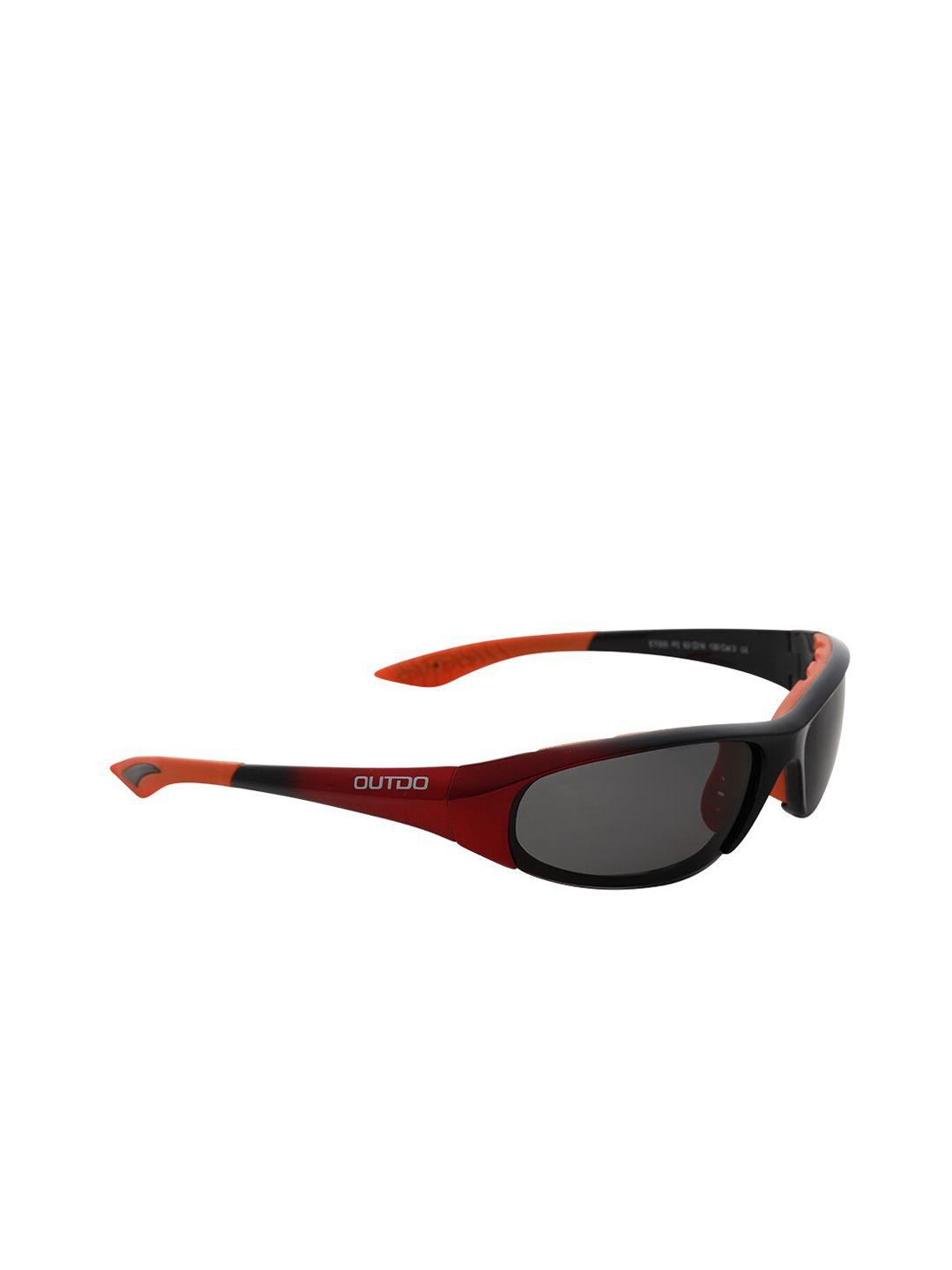 charles london men grey lens & red sports sunglasses with uv protected lens