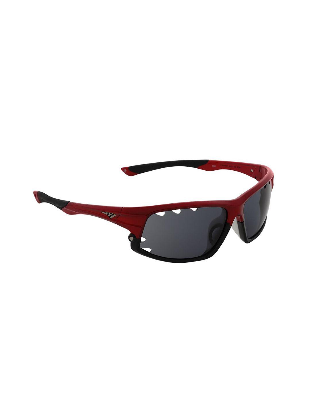 charles london men grey lens & red sports sunglasses with uv protected lens