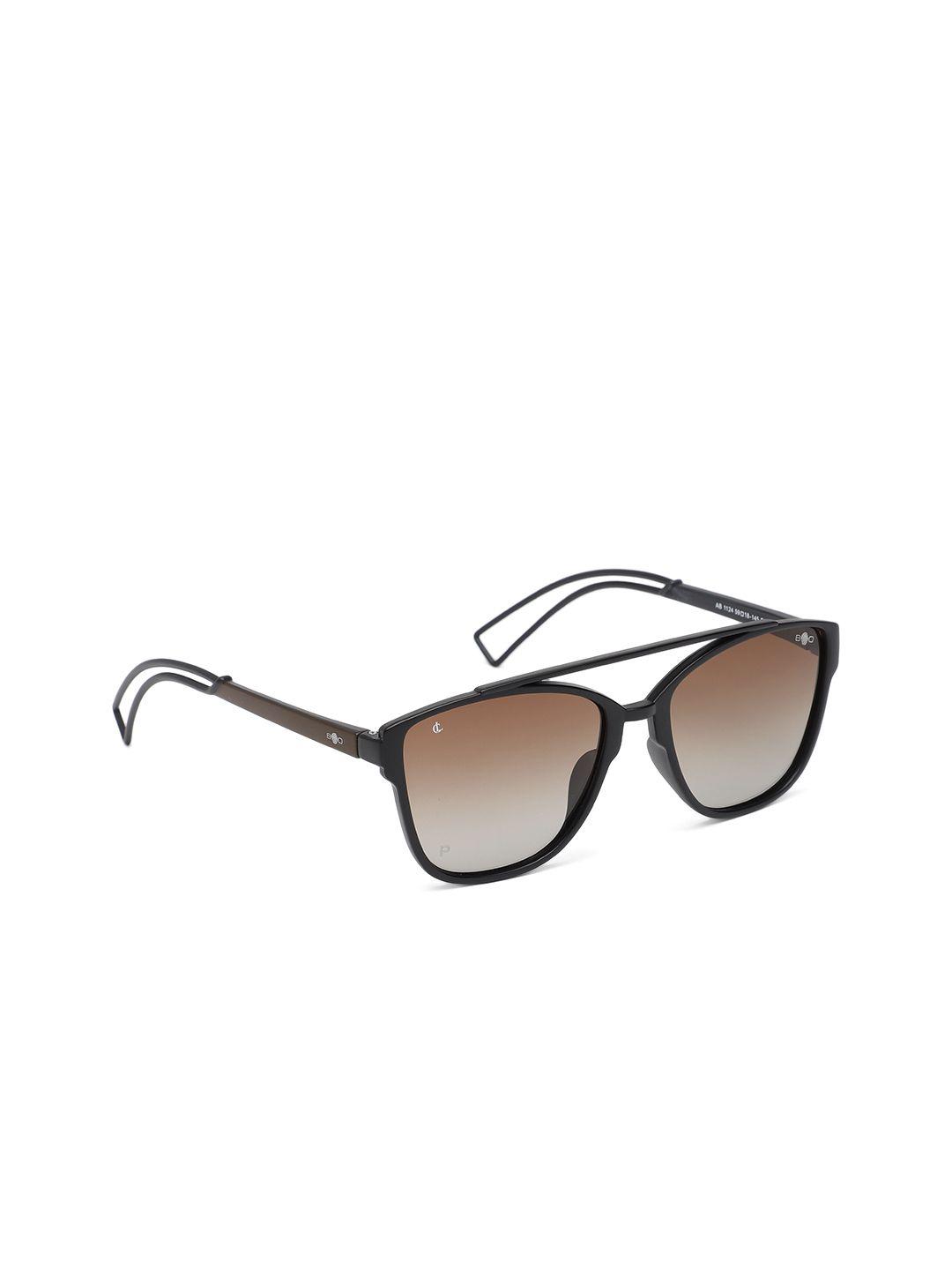 charles london unisex brown & black square sunglasses ab 1124 c6 55 s