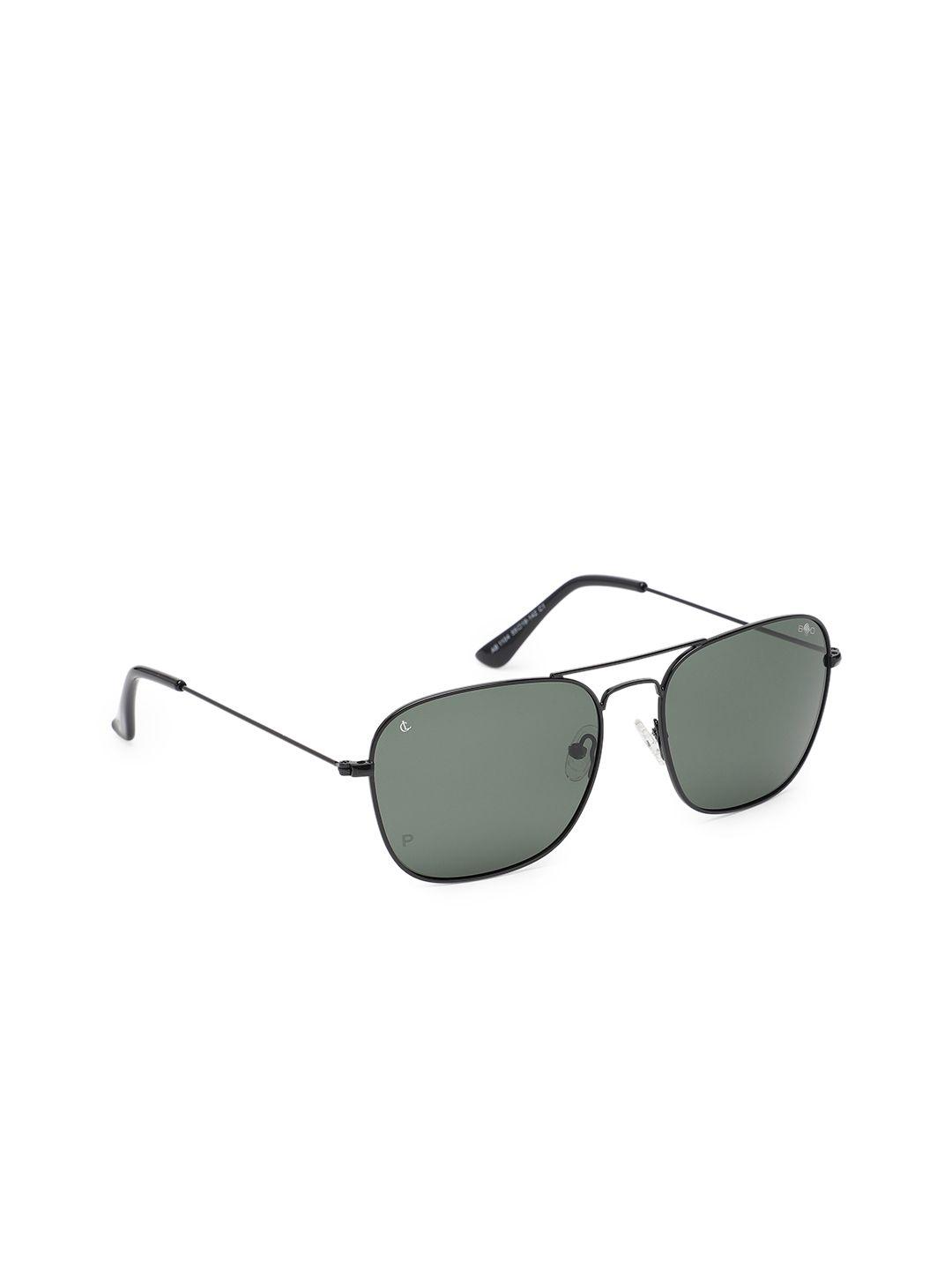 charles london unisex green lens & black square sunglasses ab 1104 c1 55 s