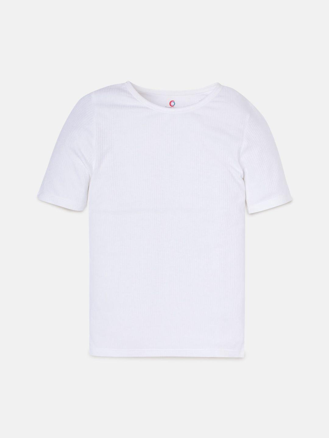 charm n cherish unisex kids white solid thermal t-shirt
