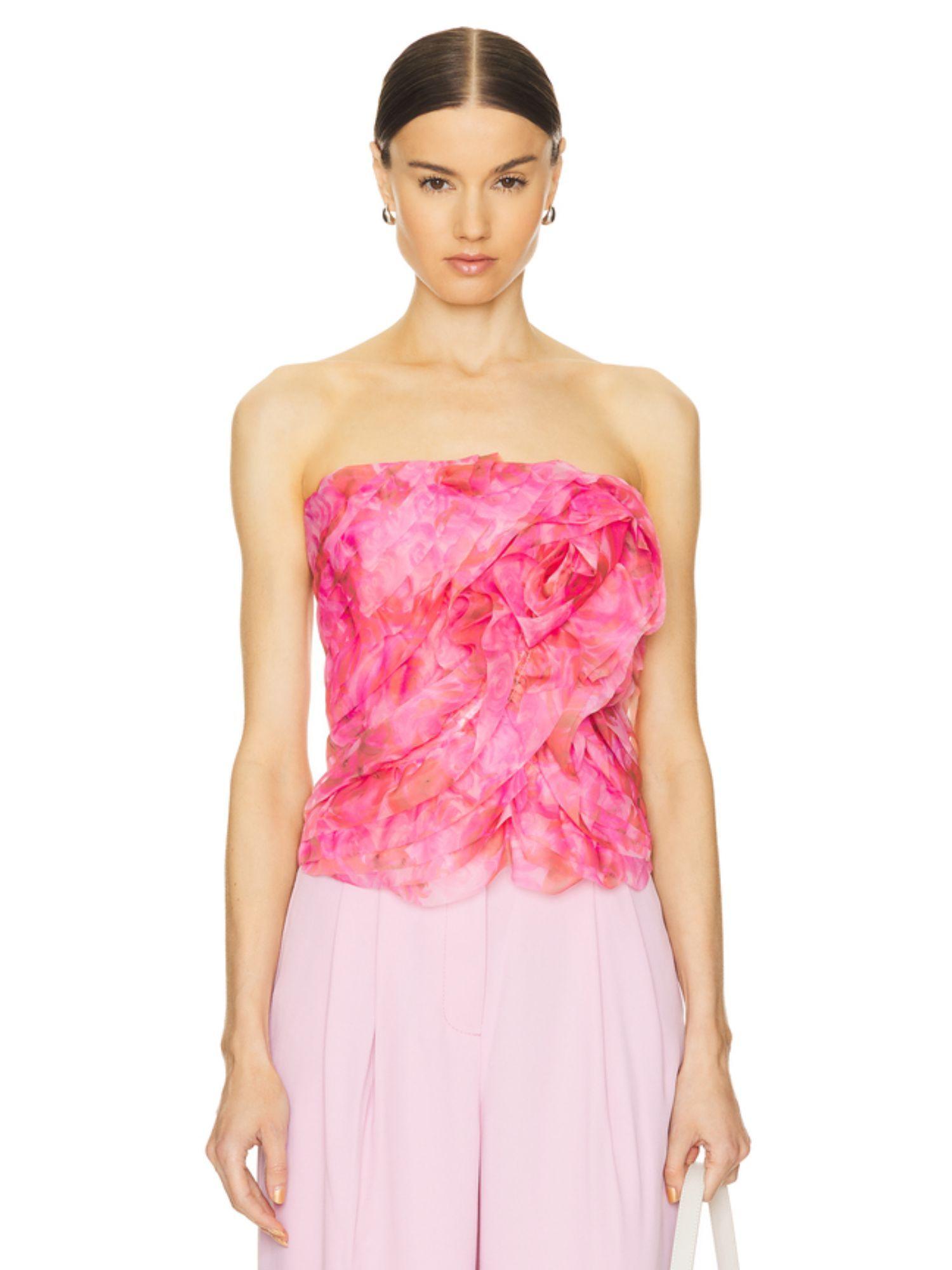 charmed rosette ruffle bustier