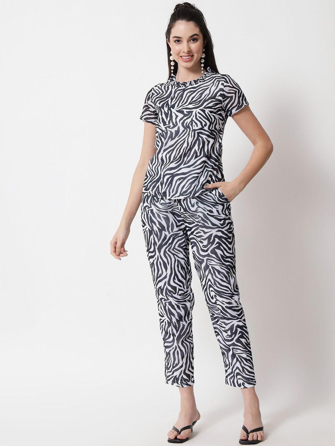 charmgal animal printed georgette a-line maxi dress
