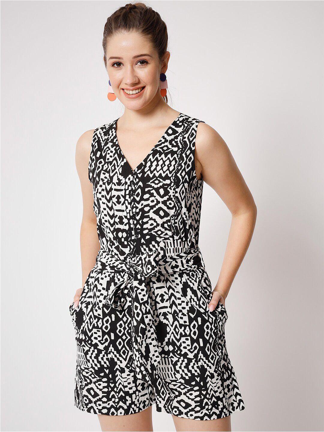 charmgal black printed jumpsuit