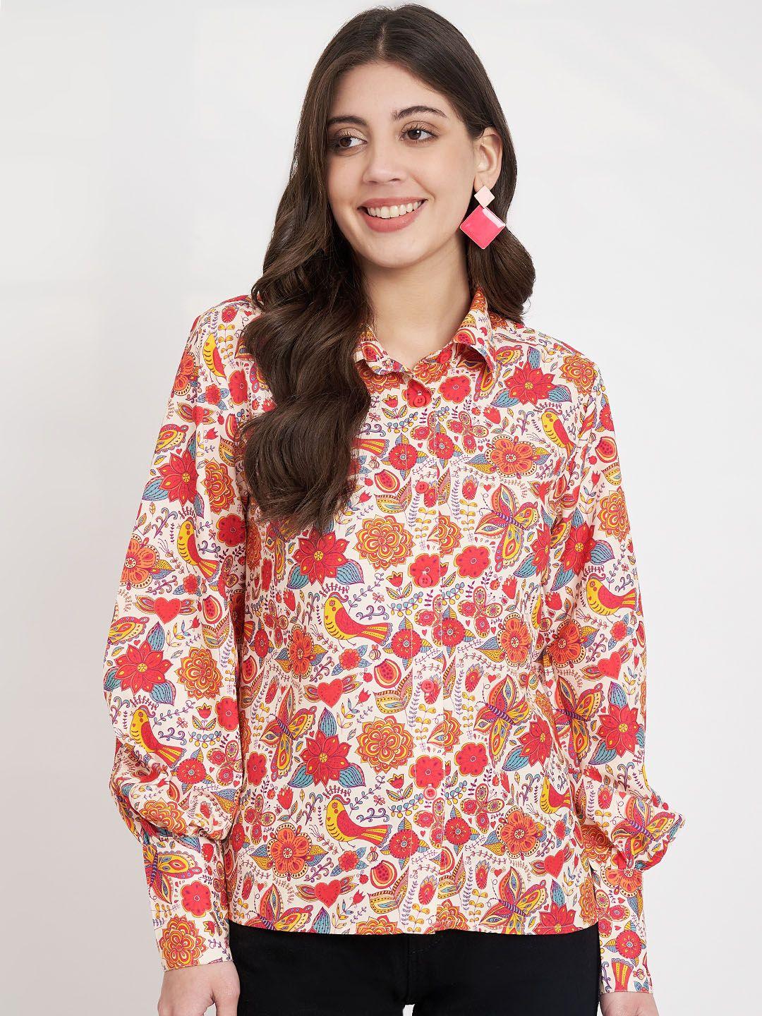 charmgal floral printed casual shirt