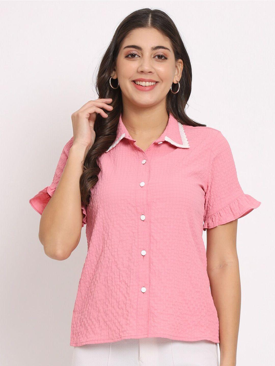 charmgal flutter sleeves shirt style top