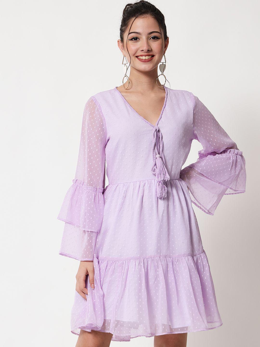 charmgal lavender georgette dress