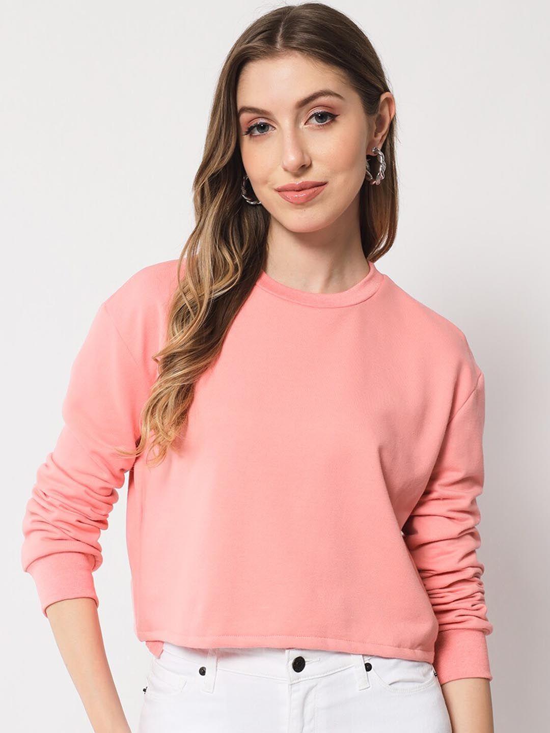 charmgal pink solid cotton crop top