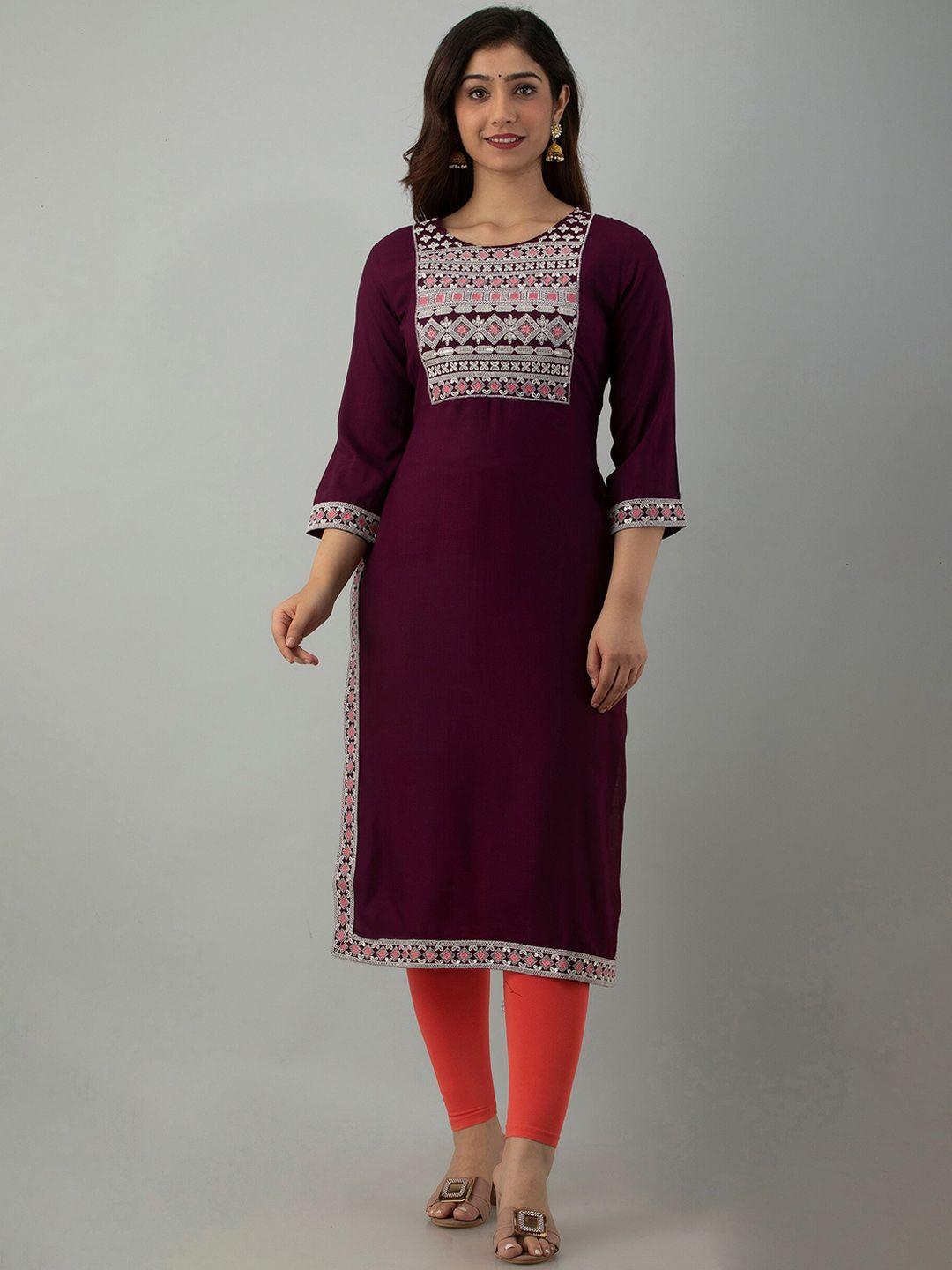 charu women violet kurta