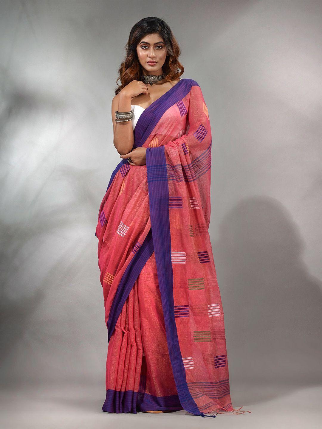 charukriti geometric woven design tissue saree